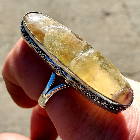 New Petrified Wood Jasper Silver Statement Ring. - Picture 4 of 13